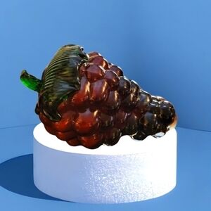 VTG Decorative Bar Kitchen Dining Art Glass Grape Cluster